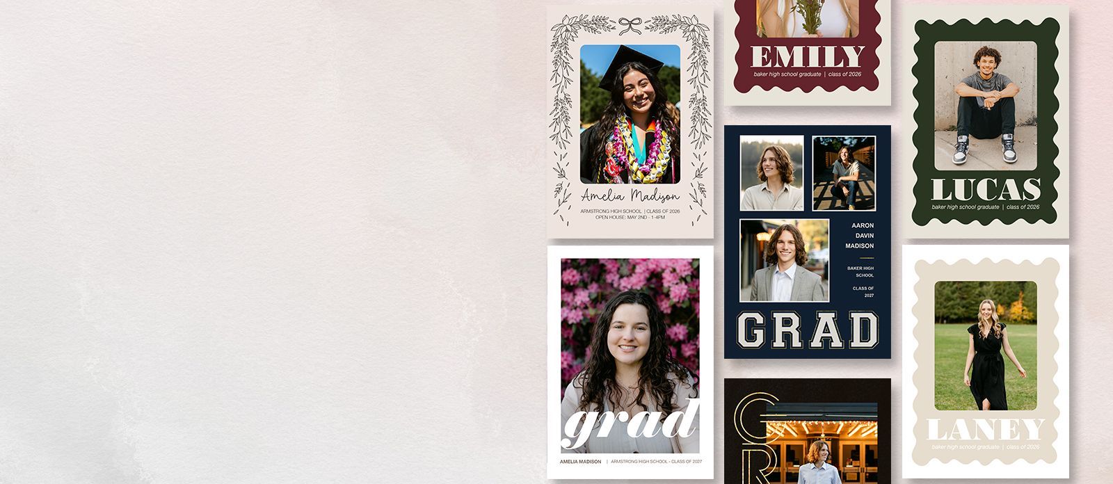 Graduation card's banner for 2026 graduates