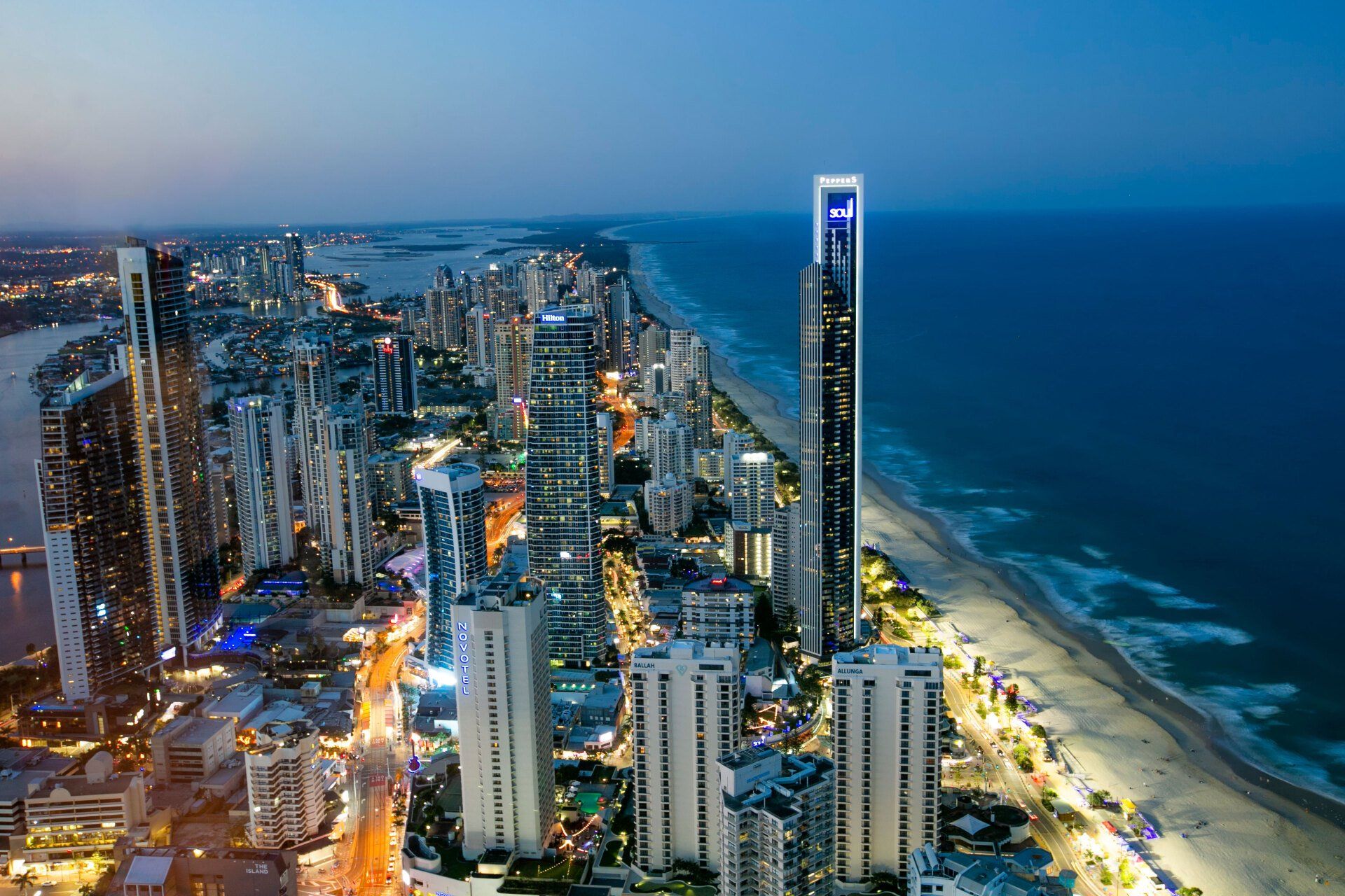 Night View of Skyline of Gold Coast — Brisbane QLD — Brandons Electrical