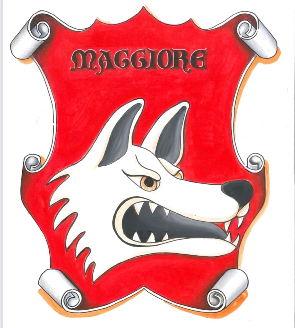 Un'immagine di un lupo con la parola maggiore sopra
