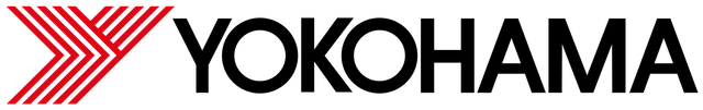 Yokohama logo with red chevron mark and black wordmark on a white background