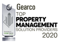 Gearco Top Property Management Solution Providers 2020 award logo with silver trophy and PROGTECH branding