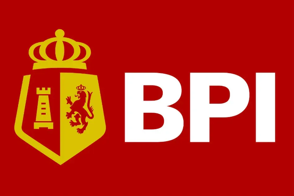 BPI logo on red background with yellow crest and white letters