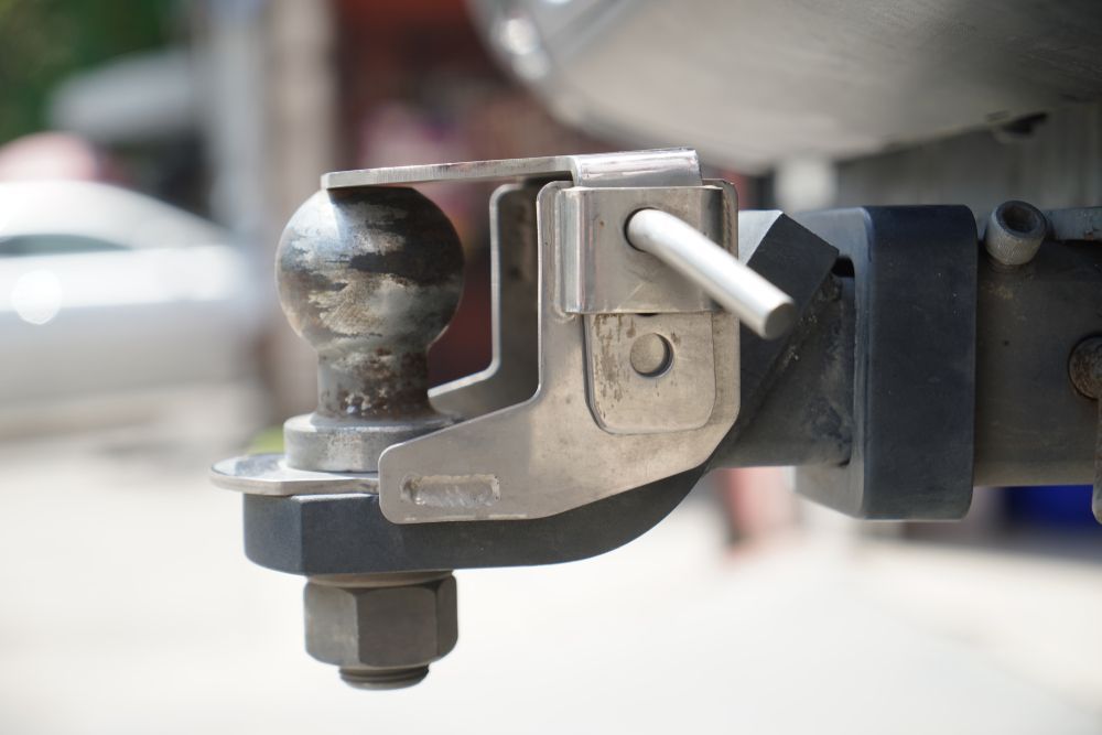 Close-up Of A Trailer Hitch Ball With A Locking Mechanism — Soward Steel & Aluminium Fabrication in South Lismore, NSW