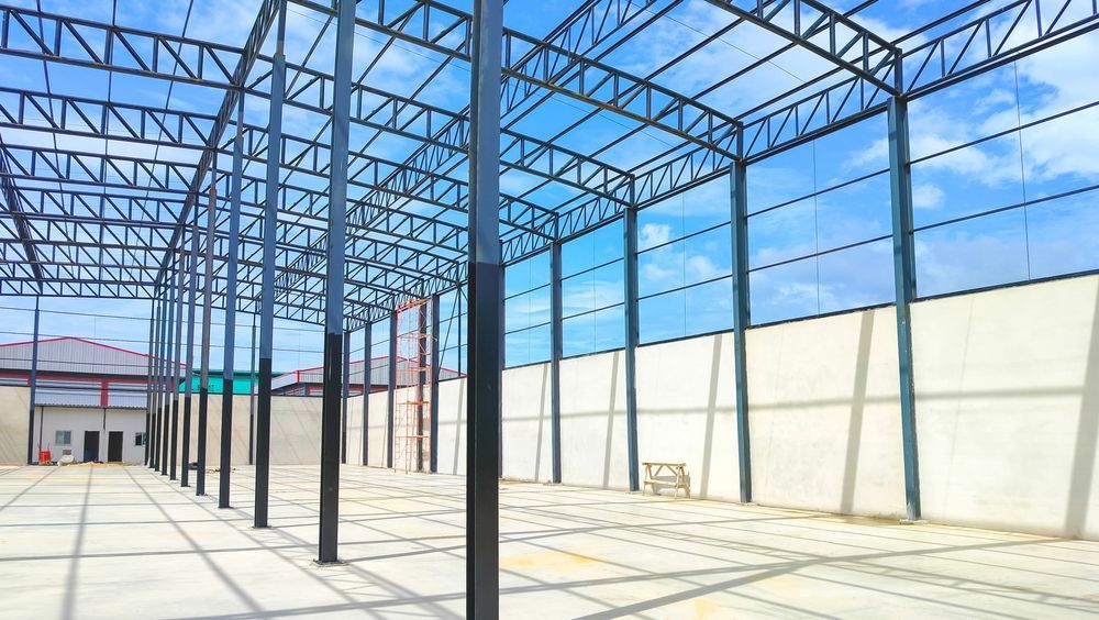 Steel Frame Warehouse Construction In Progress — Soward Steel & Aluminium Fabrication in Byron Bay, NSW