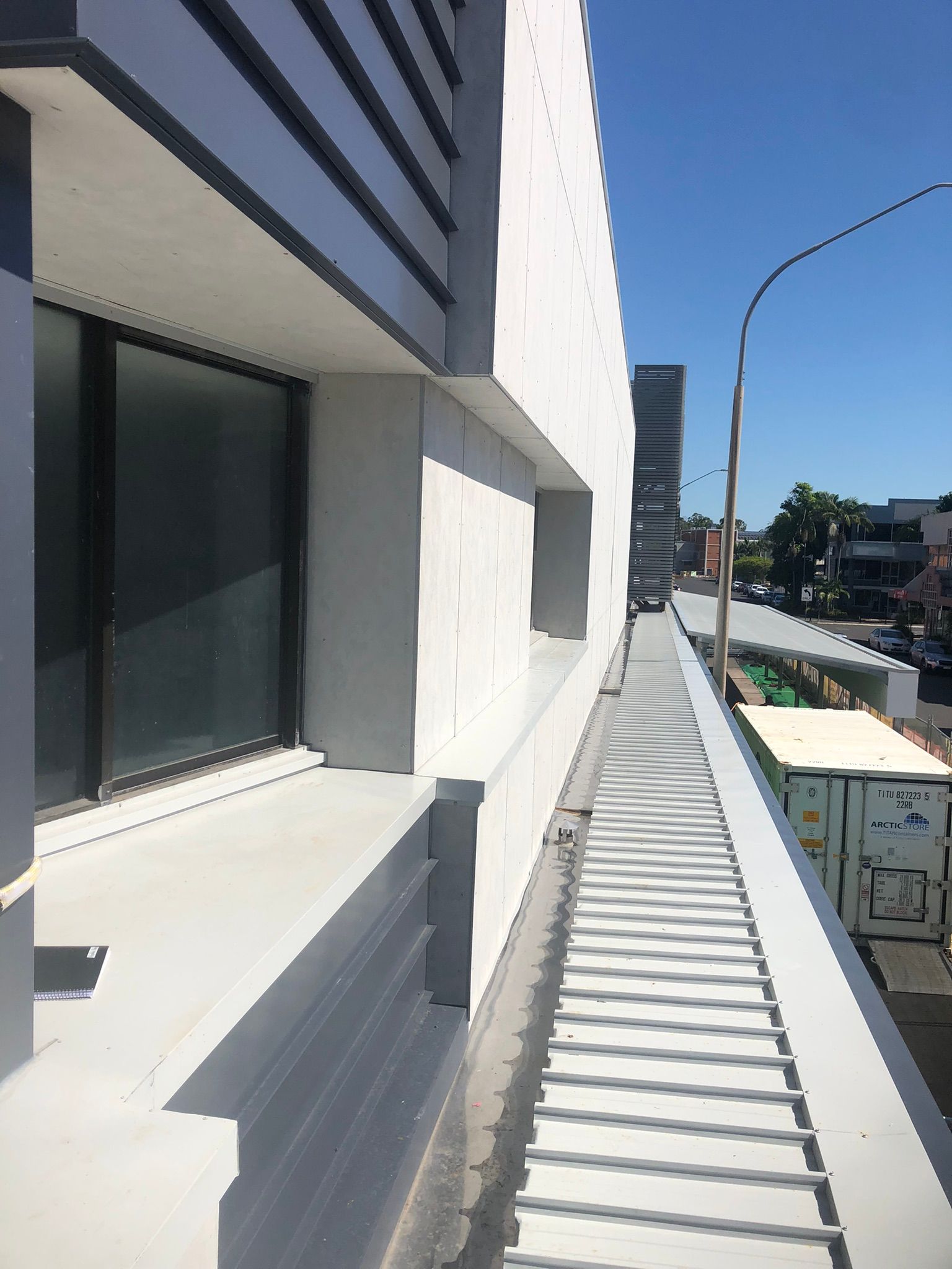Exterior View Of A Modern Building With A Long — Soward Steel & Aluminium Fabrication in South Lismore, NSW