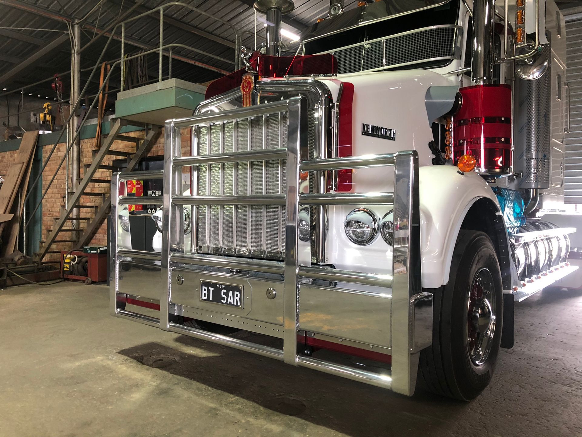 Brown Truck Bumper With a Steel Bull Bar — Soward Steel & Aluminium Fabrication in South Lismore, NSW