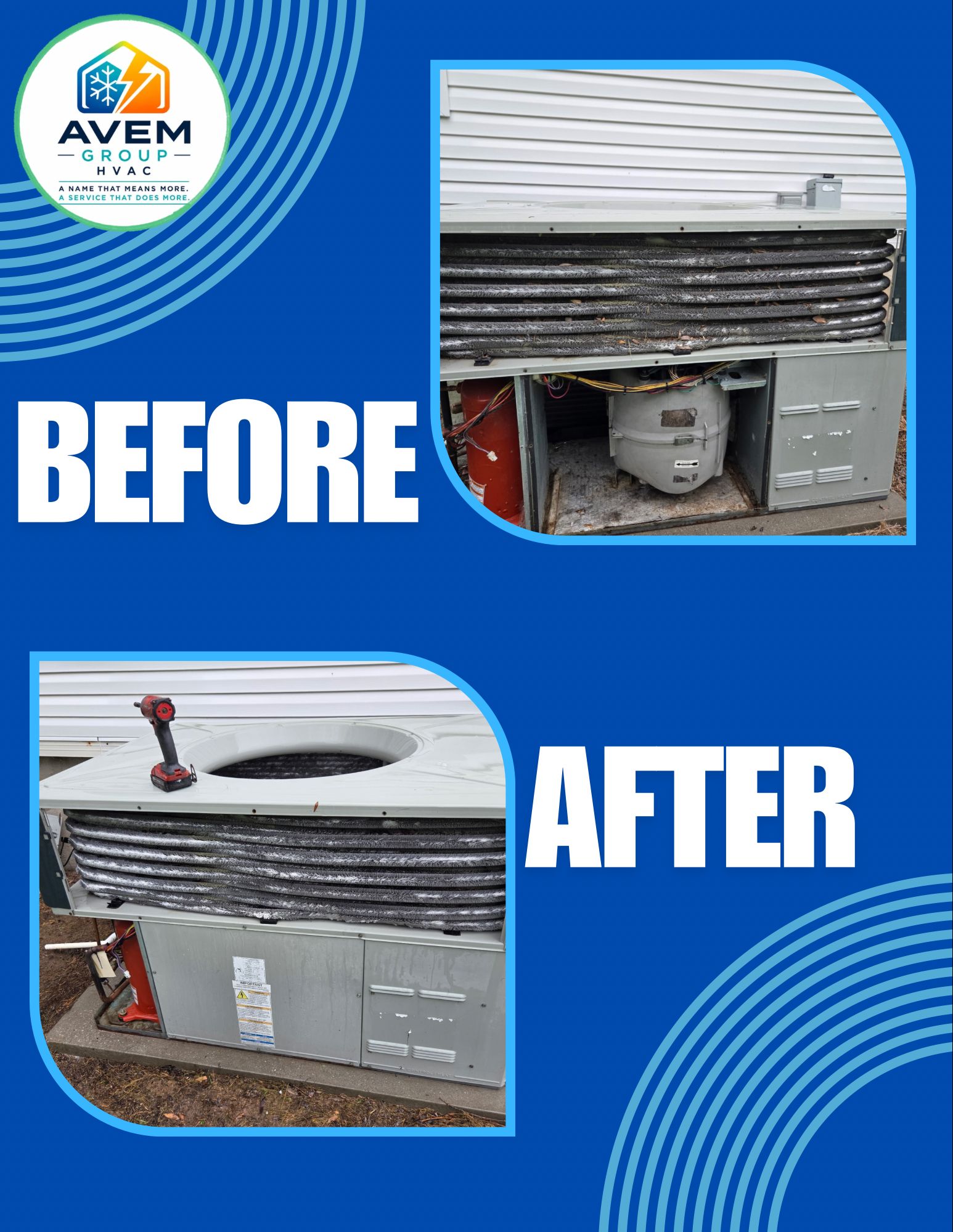 Before-and-after of a truck grille repair: damaged grille open, then restored and closed.