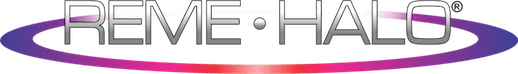 REME•HALO logo with a purple and red gradient curve below the text.