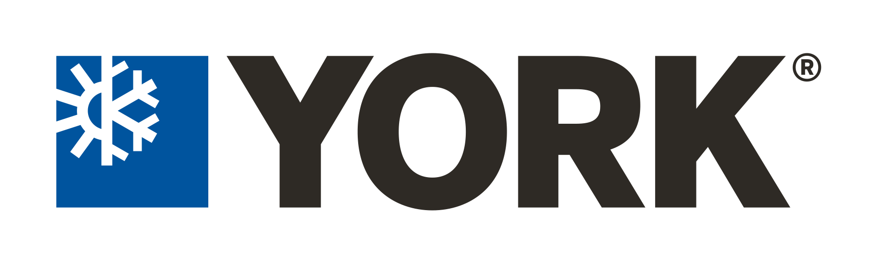 York logo: a blue square with a snowflake design, next to the word 