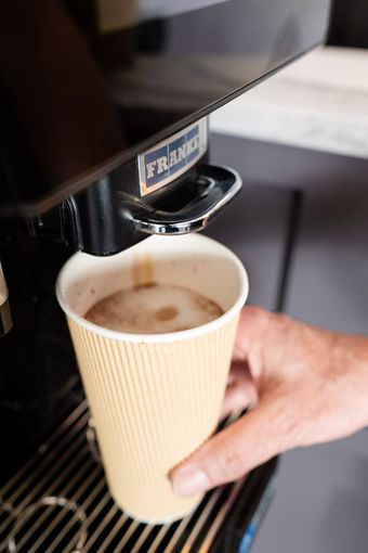 Fresh coffee from the patient espresso station at Mann Family Dental in Manchester, NH