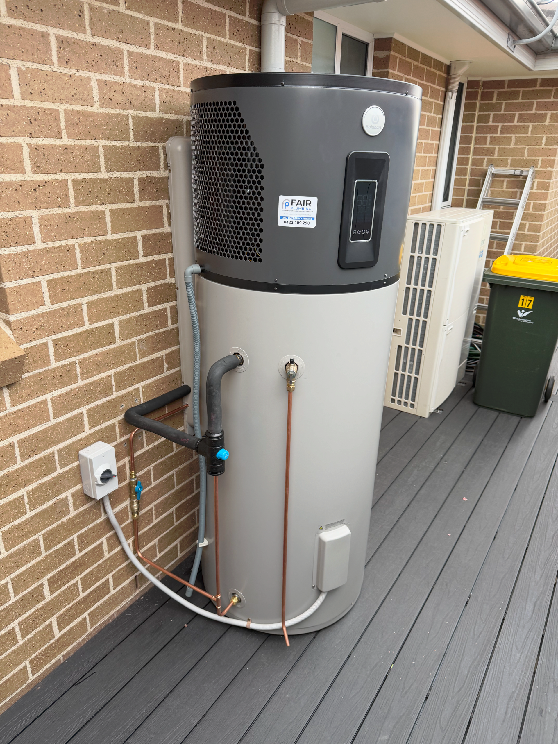 Hot Water Cylinder On a Deck— Fair Plumbing In Kembla Grange, NSW