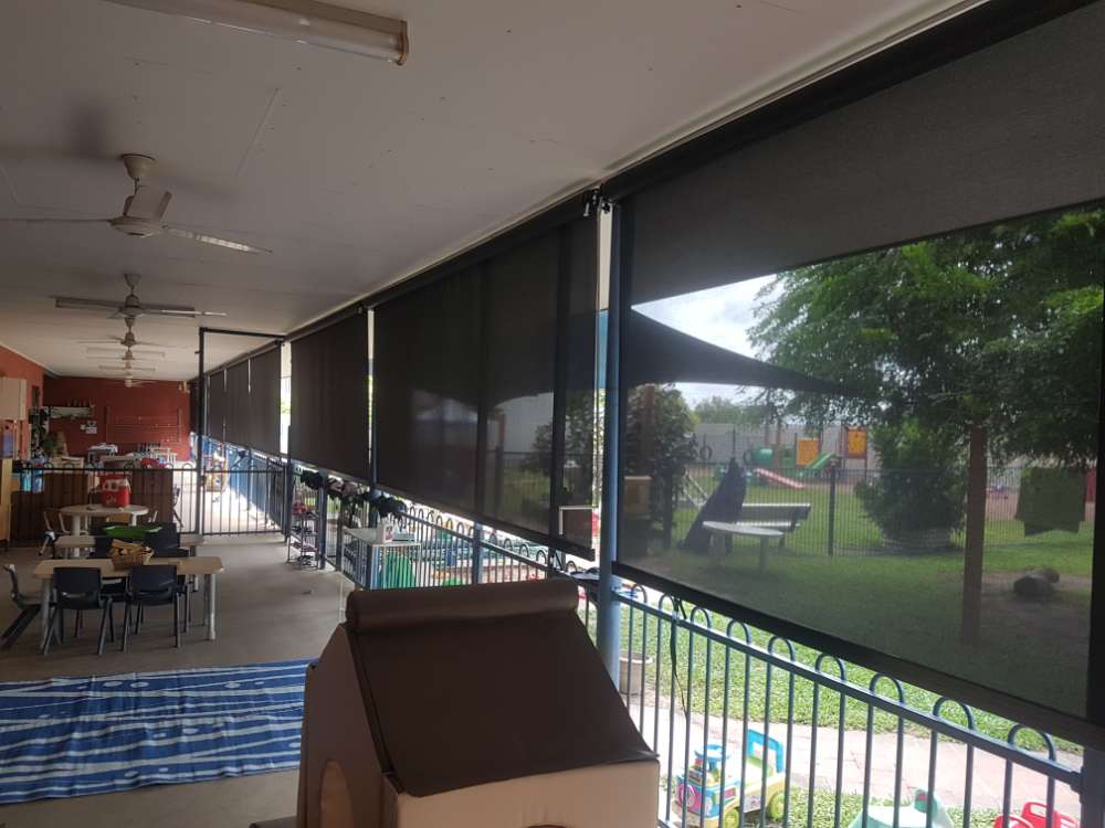 Rolled Up Blinds Play Ground View — Blinds Installation in Winnellie, NT