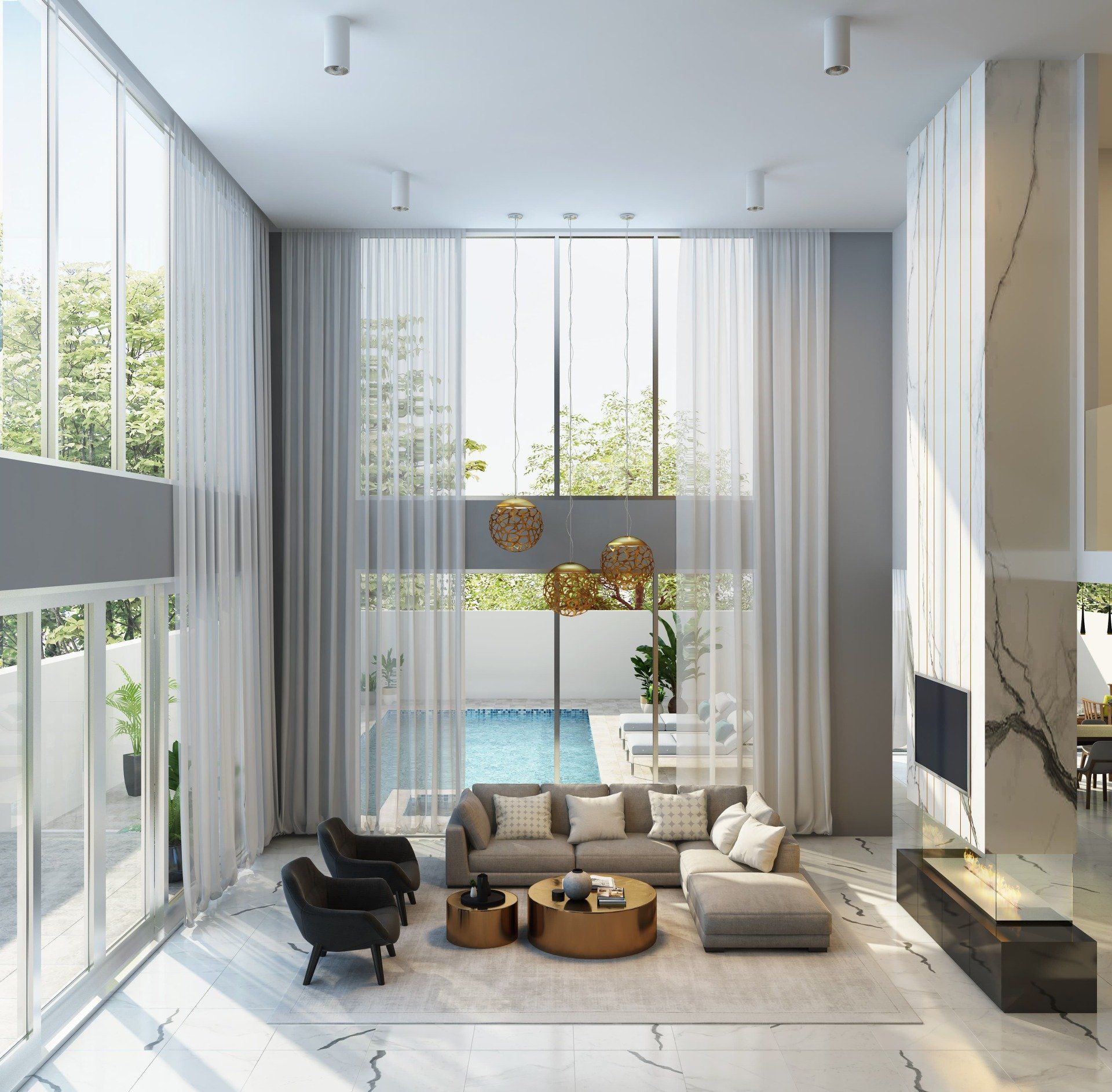 Modern Living Room — Blinds Installation in Winnellie, NT