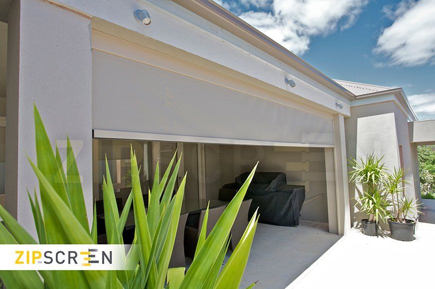 Half Rolled Blinds In Patio — Blinds Installation in Winnellie, NT