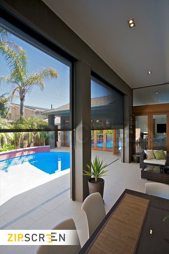 Pool Area View — Blinds Installation in Winnellie, NT