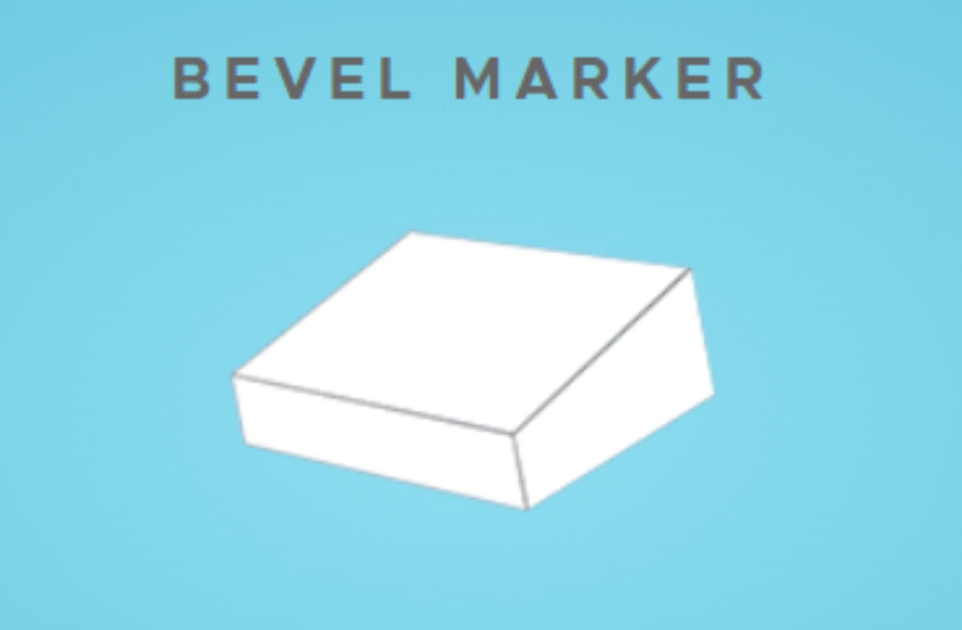 An illustration of a bevel marker on a blue background