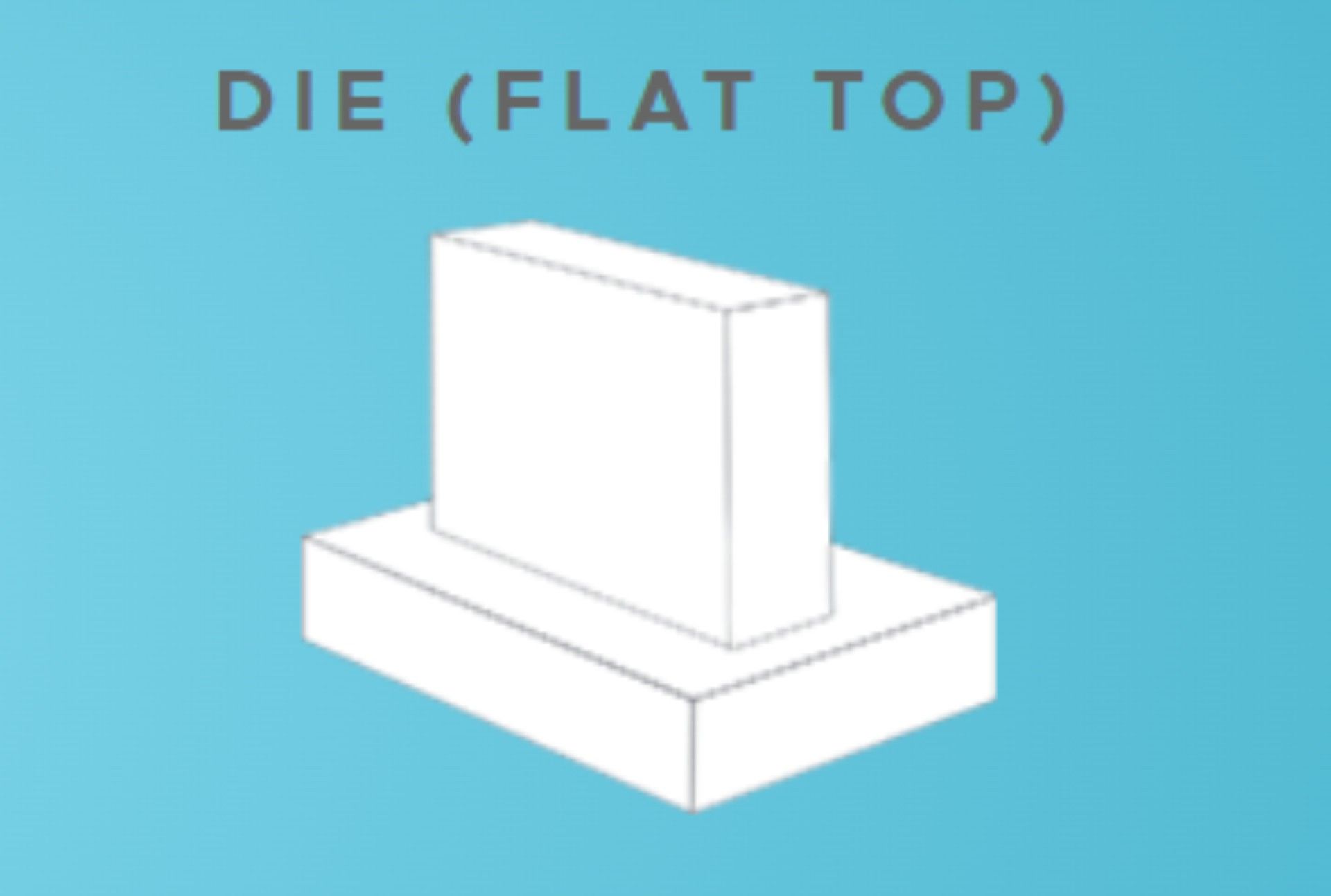 An illustration of a die ( flat top ) on a blue background