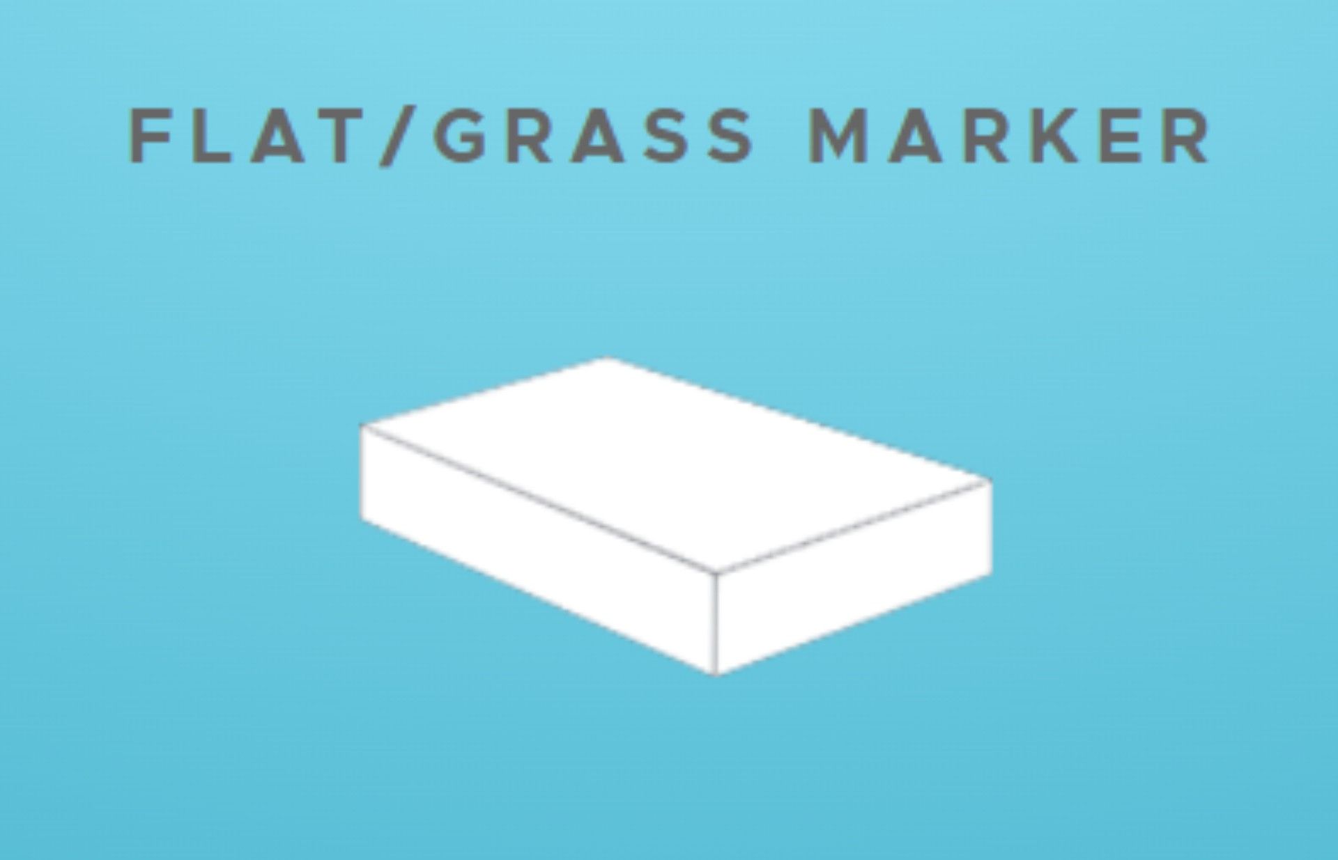 A picture of a flat / grass marker on a blue background