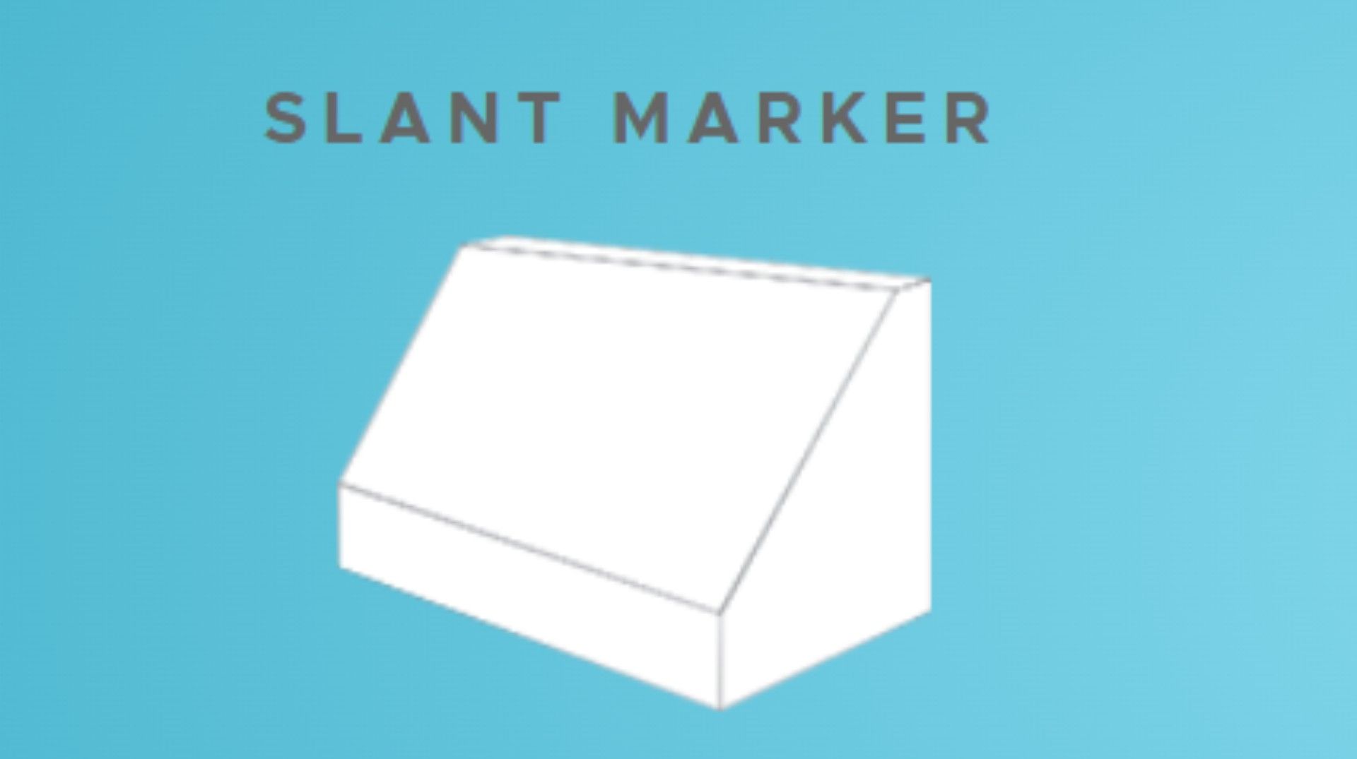 An illustration of a slant marker on a blue background