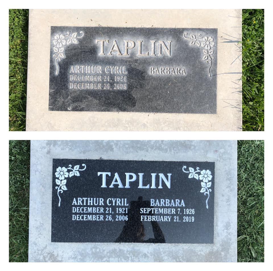 Two grave stones for taplin and arthur cyril