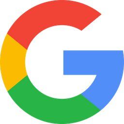 The google logo is a colorful circle with the letter g in the middle.