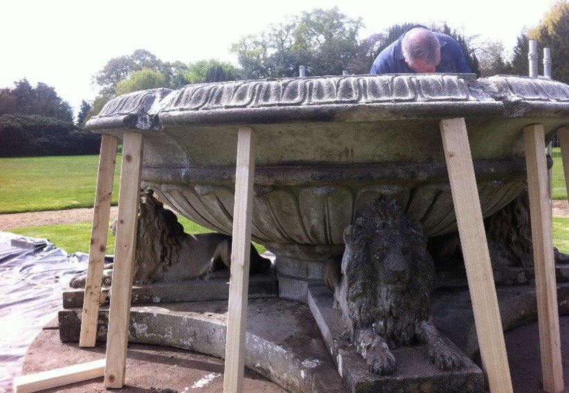 Booths Park Fountain DOFF cleaning & stone restoration