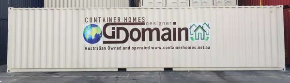 White shipping container with 
