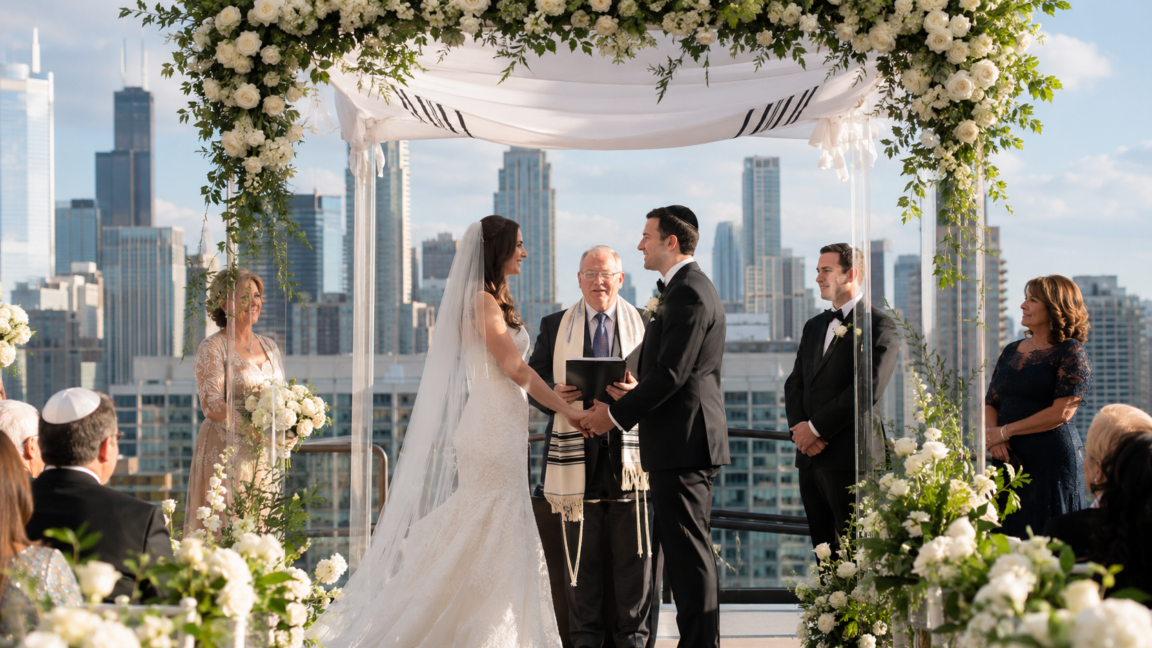 jewish weddings near chicago downtown ceremony setup