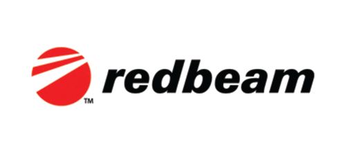 Red and white logo with the word 