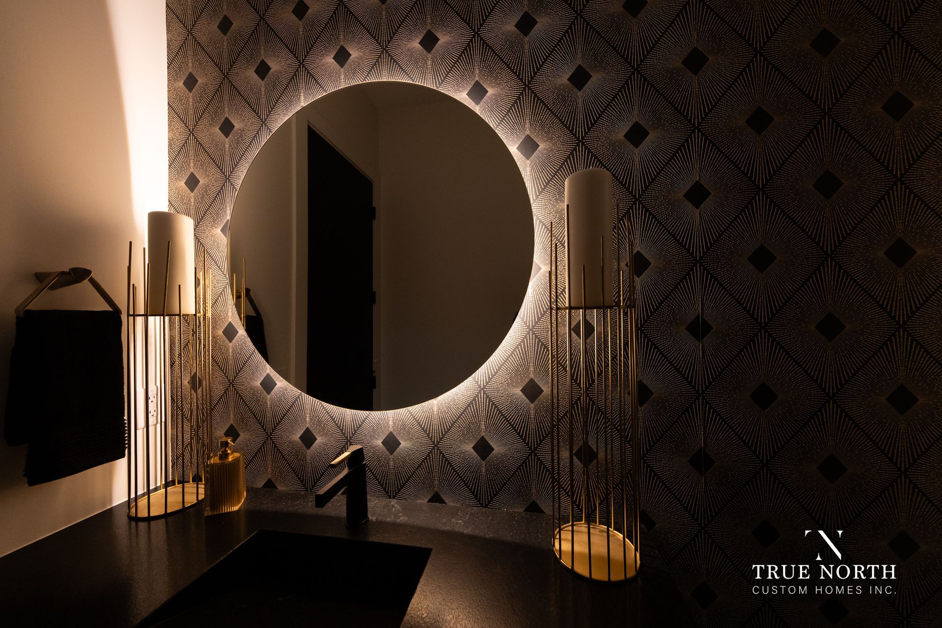Backlit Mirror / Accent Lighting Accent Lighting In A True North Powder Bathroom.