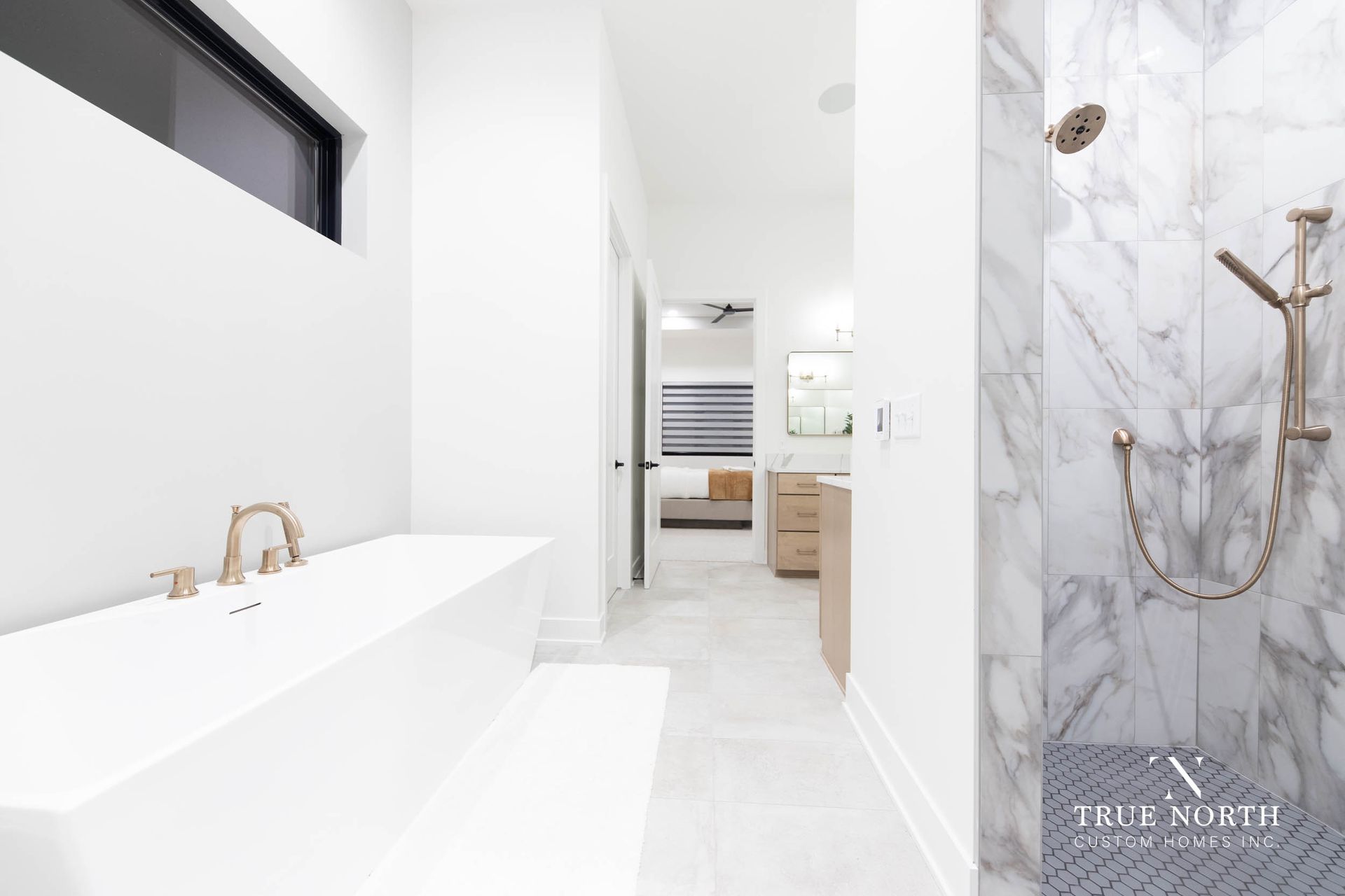 Primary Bath Design Primary bath design by True North Custom Homes.