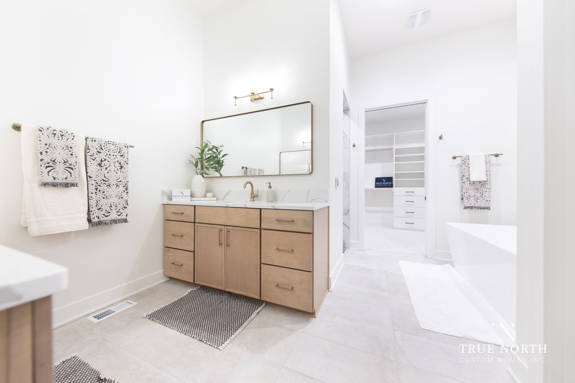Primary Bath Luxury Townhome By True North Custom Homes.