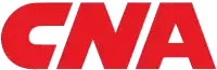 Red CNA logo with bold stylized letters on a white background