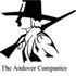 Black-and-white logo of a person on an airplane with the text “The Adams Company”