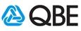 QBE logo in blue and black text with triangular icon