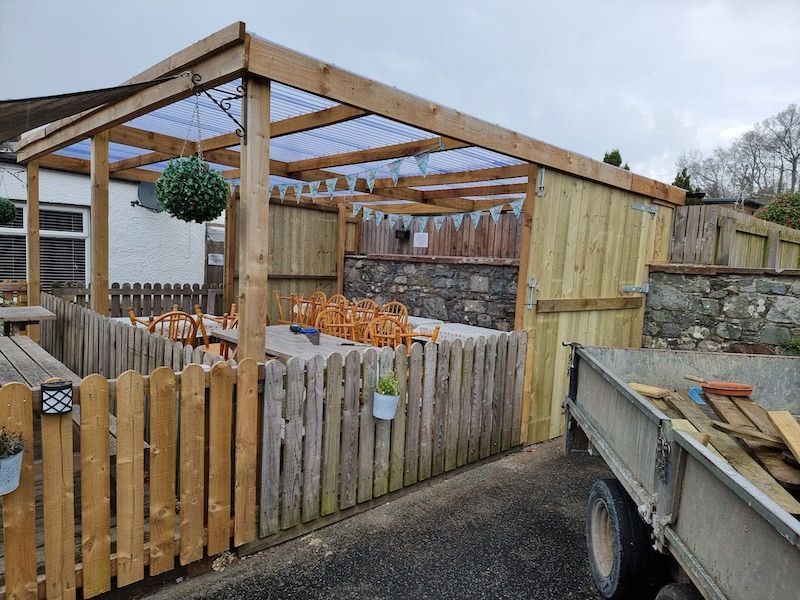 Beer Garden Shelter at The Cree Inn Newton Stewart by J.A. Halkett & Son