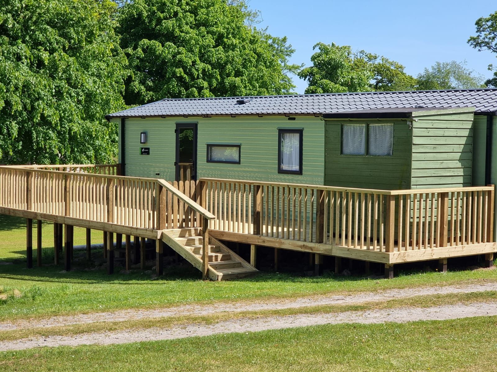 Static Caravan Timber Decking Static Caravan Timber Decking by JA Halkett & Son Fencing Contractors Newton Stewart Dumfries and Galloway