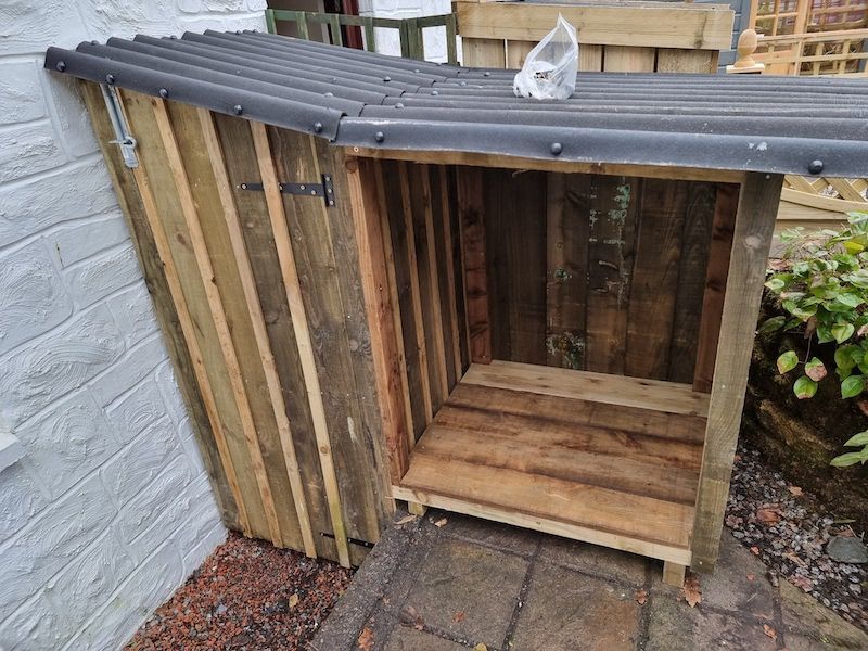 Quality wooden log store supplied and installed by J.A. Halkett & Son