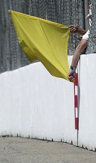 yellow flag waving