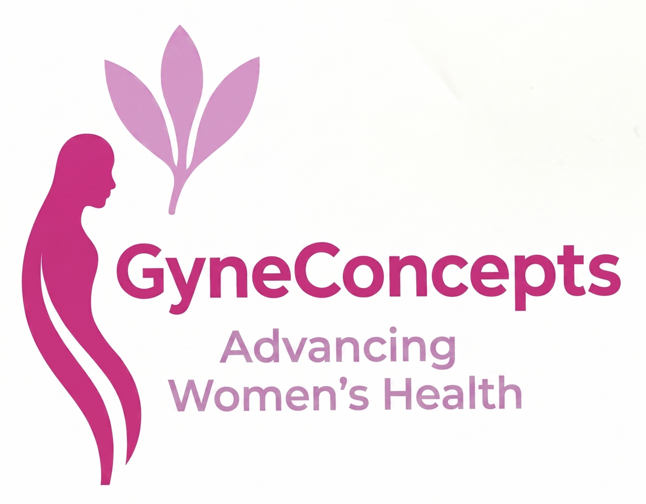 GyneConcepts logo with pink woman silhouette and flower, tagline “Advancing Women’s Health”