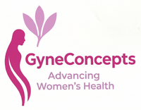 GyneConcepts logo with pink woman silhouette and flower, tagline “Advancing Women’s Health”