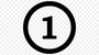 The number 1 is in a circle on a transparent background.