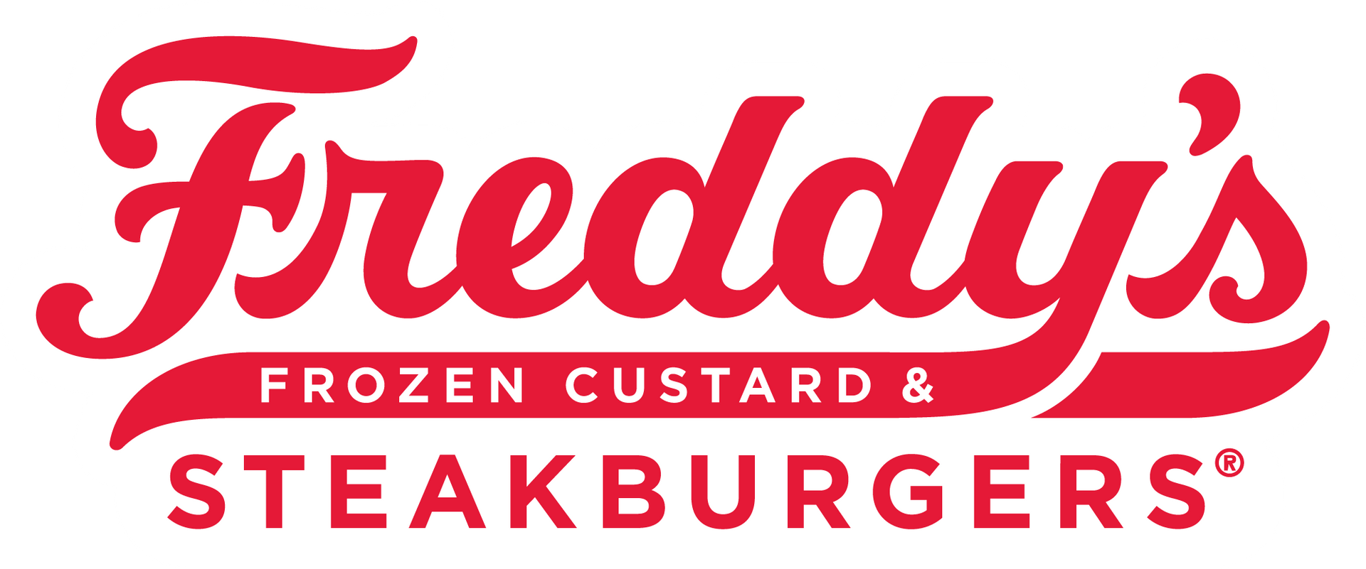 Freddy's Frozen Custard & Steakburgers logo in red, stylized script on white background.