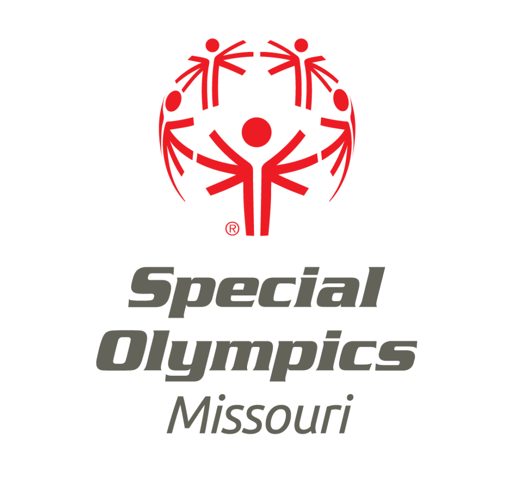 Special Olympics Missouri logo: red figures joined in a circle above grey text.