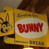 Yellow Bunny Enriched Bread box with cartoon bunny logo and “Everybody Loves Bunny” text