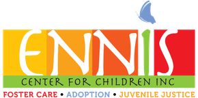 The logo for ennis center for children inc foster care adoption juvenile justice