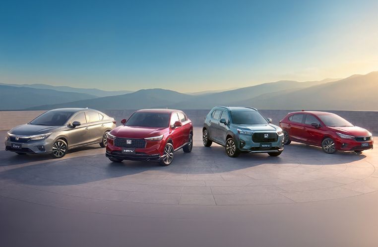Linha honda em ordem: City Sedan, HR-V, WR-V e City Hatchback