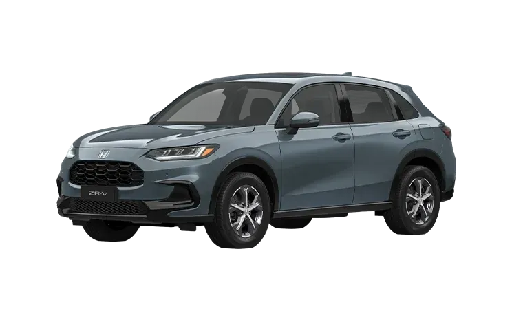 SUV Honda HR-V azul. Vista lateral em ângulo, rodas escuras, detalhes em preto.