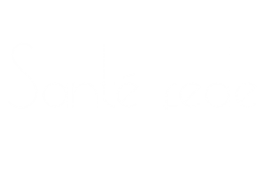 Un logo blanc avec un texte stylisé, comportant des lignes horizontales.