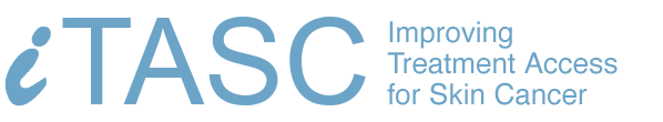 A logo for tasc improving treatment access for skin cancer